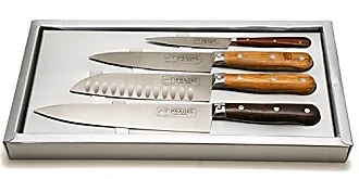 Jean Dubost Carving Set Olive Wood in Clasp Box
