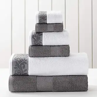 Diamond Jacquard Towels 6 Piece Bath Towel Set, Dusk (Grey Blue)