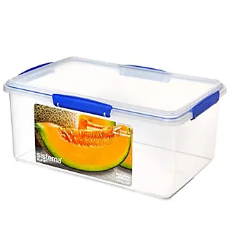 Sistema Klip It Food Storage Containers | 1 L | Stackable, Nestable & Airtight Fridge/Freezer Food Boxes with Lid | BPA-Free Plastic | Assorted