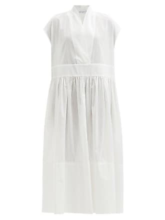 Raey Sheer Striped Relaxed Cotton Dress - Womens - White