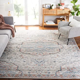 SAFAVIEH Lagoon Collection LGN174M Distressed Non-Shedding Living Room Bedroom Dining Home Office Area Rug 5'5 x 7'7 Blue Gold