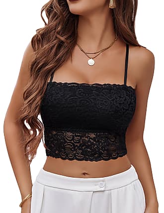 Avidlove Bustier Tops for Women Underwired Camisoles Two Layer Supportive  Push Up Lace Bralette Cami Tank Top at  Women's Clothing store