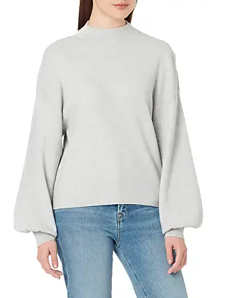 Vero Moda Donna Maglione con cerniera e collo alto grigio chiaro