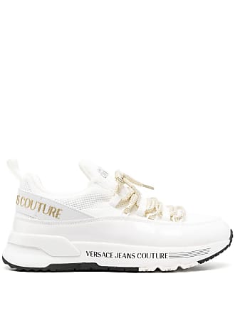 Versace Jeans Couture Spiked Stud-design Leather Sneakers - White