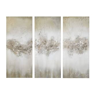 22W x 28H x 1.5D Silver Home Accent Glitter Abstract Bathroom Decoration Ready to Hang Bedroom Painting Madison Park Wall Art Living Room Decor-Embellished Hand Painted Metallic Canvas