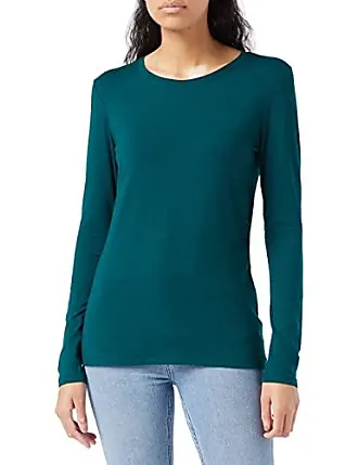 Lucky Brand Ladies' Ribbed Crew Neck T-Shirt 3-Pack, Green/Blue/Mauve Large  