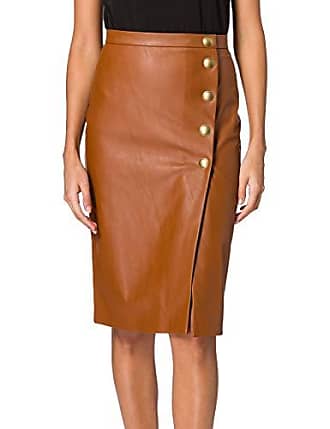 Leather Skirts Brun Taille: 42 FR Miinto Femme Vêtements Jupes Jupes en cuir Femme 