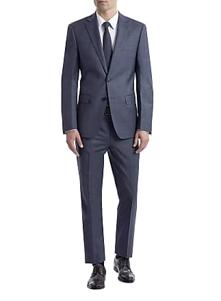 Calvin Klein Mens Slim Fit Suit Separates, Medium Blue Sharkskin, 34W x 32L