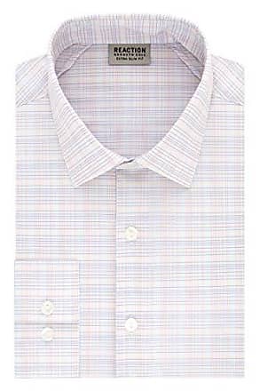 Kenneth Cole Reaction Mens Dress Shirt Extra Slim Fit Stretch Stay-Crisp Collar Check, Peach Glaze, 16-16.5 Neck 32-33 Sleeve, Peach Glaze, 16-16.5 Neck 32-33 Sleeve