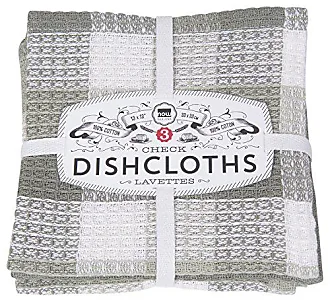 Now Designs Floursack Kitchen Towels, Gray/White/Moonstruck Gray - 3 count