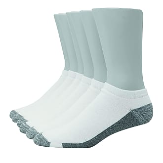 Hanes Ultimate Mens 6-Pack Ultra Cushion FreshIQ Odor Control with Wicking Low Cut Socks, White, One Size