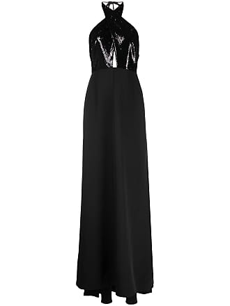 Halston Heritage halterneck sequin gown - women - Polyester - 10 - Black