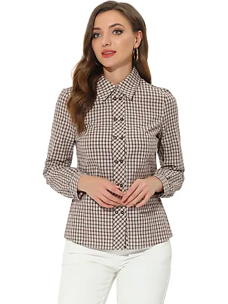 Women's Brown Checked Blouses - up to −64% | Stylight