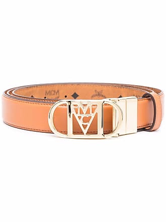 Mcm Mode Mena Reversible Leather Belt Cognac