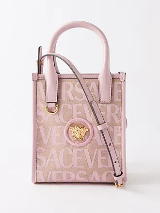 Versace Women's Blush Pink Leather Tote Shoulder Handbag Bag