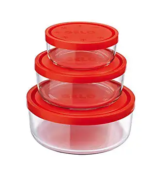 Circleware Clear Mini Round Glass Spice Jar with Swing Top Hermetic Airtight Locking Lid, Set of 4 Kitchen Glassware Food Preserving Storage
