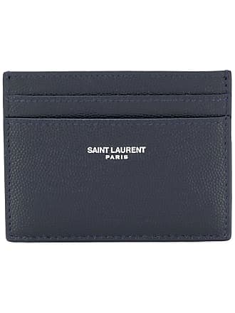 Saint Laurent Branded Leather Card Holder in Black for Men