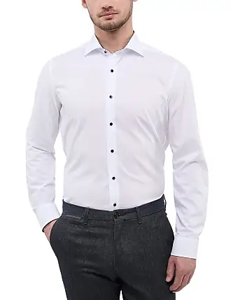 Camicia uomo celeste Eterna Modern Fit – Cotone Premium Twill No stiro Saldi