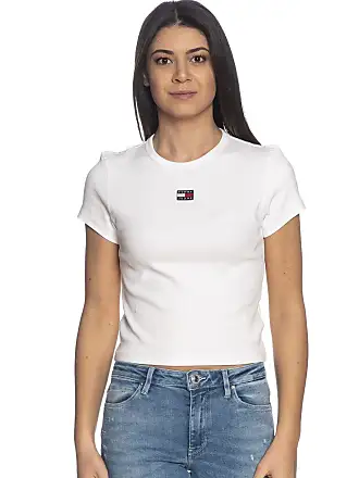 T shirt Top Tommy Hilfiger Elasticated da donna nera