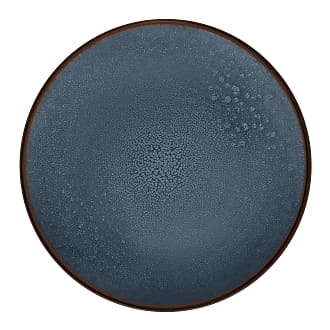 Set da 6 - Piatto da dessert ondulato in vetro 20,5 cm colore blu