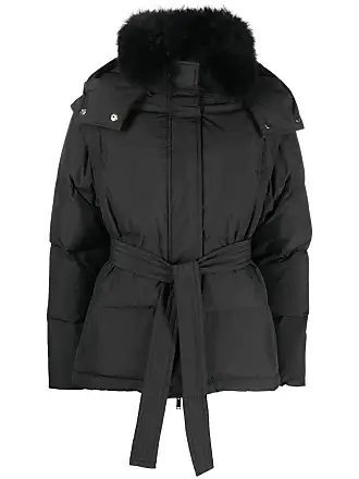 Luna belted shearling and quilted shell down jacket