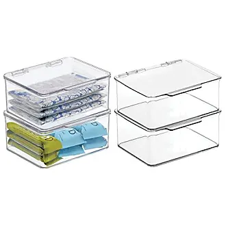  mDesign Plastic Tea Bag Divided Storage Organizer Container Box  with Hinge Lid for Kitchen Cabinet, Countertop, Pantry, Hold Coffee Pods,  Seasoning Packets, Condiments, 8 Sections, Clear: Home & Kitchen