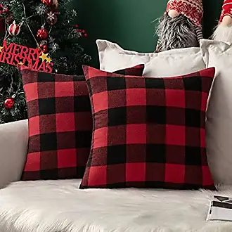  MIULEE Christmas Red Throw Pillow Covers 18x18 Set of 2  Decorative Farmhouse Couch Throw Pillows Boho Shells Soft Plush Wool  Pillowcases for Bedroom Living Room Sofa : Home & Kitchen