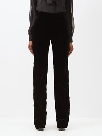 Damen Bekleidung Hosen und Chinos Cargohosen Saint Laurent Synthetik Taillenhose mit geradem Bein in Schwarz 
