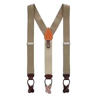 Mens Button End Suspenders Braces 1.37 Inches Wide Y Shape Adjustable Button End Elastic Suspender 