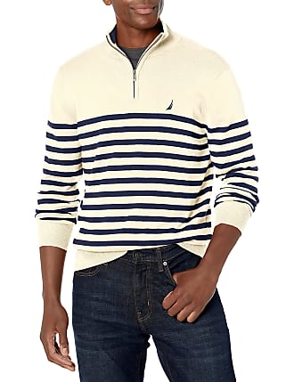 Grey Stripes NWT Nautica Men's Half Zip Pull Over Sweater Black 