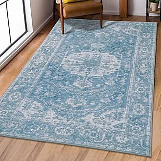 CAROMIO Area Rug 3' x 5' Christmas Rugs Washable Carpet Holiday Decorative  Non Slip Bohemian Kitchen Bathroom Rug Low Pile, Red/Green 