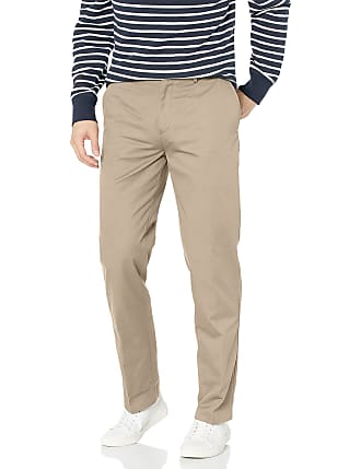 Louis Raphael Mens Khakis Straight Fit Comfort Waist Flat Front Pant, Bone Ivory, 30W x 30L