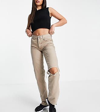 Asos Tall ASOS DESIGN Tall 90s low rise straight pants in stone-Neutral