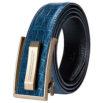 Mens 1.3 34mm Genuine Cowhide Rachet Leather Belt with Sliding Buckle 