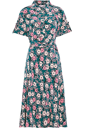 Diane Von Fürstenberg Diane Von Furstenberg Woman Deborah Wrap-effect Floral-print Silk Crepe De Chine Midi Dress Emerald Size 0