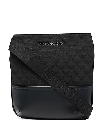 Emporio Armani Regenerated-leather Shoulder Bag With Eagle Pate in Black  for Men | Lyst