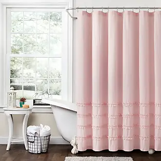 Lush Decor Chenille Chevron Shower Curtain - Light Gray