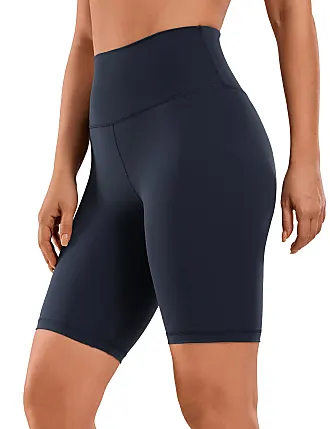 CRZ YOGA Women's Naked Feeling Biker Shorts 4 Inches - High Waisted Workout  Gym Running Yoga Shorts Spandex Grey Sage X-Small