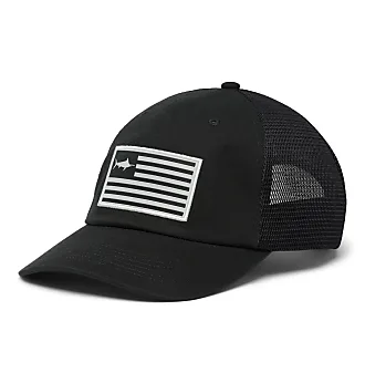 Columbia PFG Patch Dad Cap, Black/Fish Star Flag, One Size