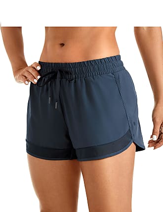 CRZ YOGA Women Go to Studio Casual Shorts Woven Stripe Relaxed Fit Short Pants-3 inches 