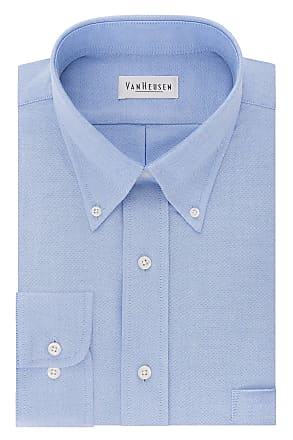 Van Heusen Mens Dress Shirt Regular Fit Oxford Solid Buttondown Collar, Blue, 3X-Large