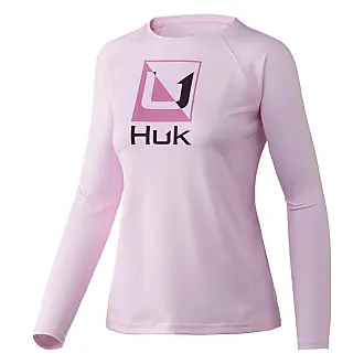 HUK Women's Pursuit Long Sleeve Performance Shirt + Sun Protection, Dahlia,  X-Small : : Clothing, Shoes & Accessories