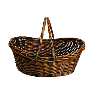 Bamboo Wicker Basket Bin Tray Brown Gold 37x24 Packs Gift Xmas 