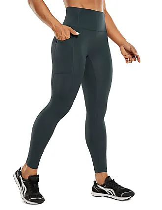 CRZ YOGA Women's Ulti-Dry Workout Leggings 25 Inches - No Front Seam  Leggings High Waist Yoga Pants with Pockets Dark Red Large : :  Clothing, Shoes & Accessories