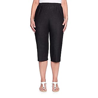 Alfred Dunner Women's Pull-On Style All Around Elastic Waist Polyester Cropped Missy Pants 