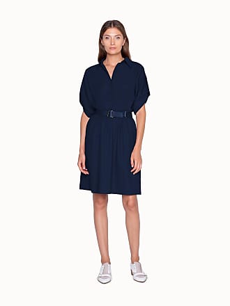 Akris Dress in Cotton with Shirt Collar and Belt