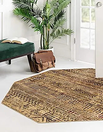 Unique Loom Sofia 5 ft Octagon Beige Abstract, Bohemian Area Rug