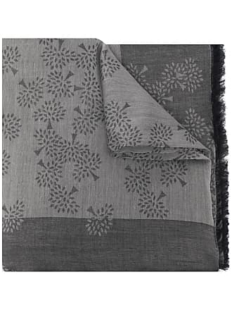 Mulberry Tree Jacquard Rectangular Scarf, Charcoal Wool Cotton Blend, Women