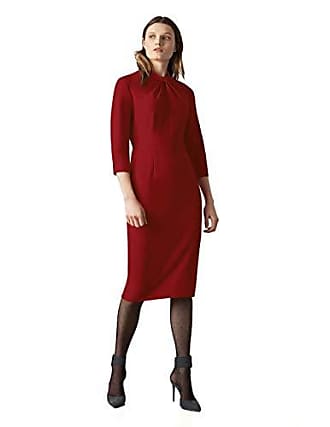 Donna Morgan Womens Knotted Crepe Sheath Dress, Red Velvet, 0