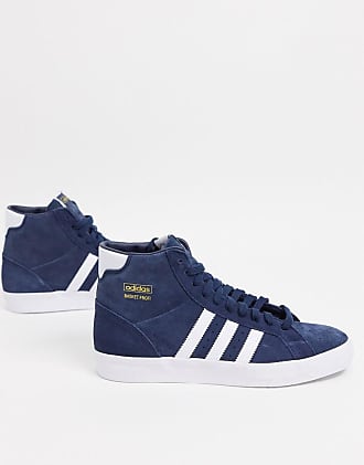 navy and white adidas shoes